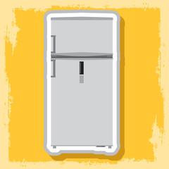 White refrigerator. Household electrical appliances.