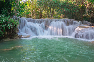 waterfall in rainforest at National Park, Thailand