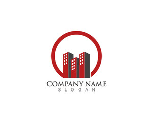 Real estate logo city modern with square shape