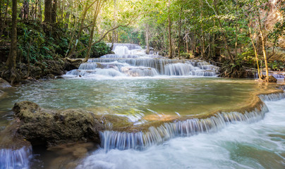 waterfall in rainforest at National Park, Thailand