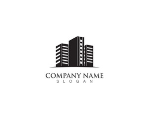 Real estate logo city modern with square shape