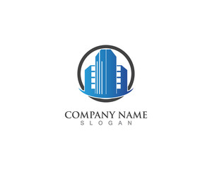 Real estate logo city modern with square shape