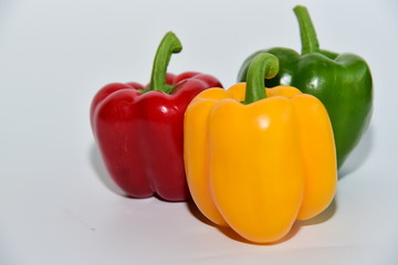 Various of colorful Bell peppers/Big chilli isolate on white background