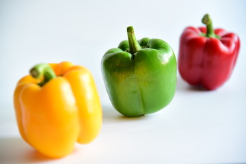 Various of colorful Bell peppers/Big chilli isolate on white background