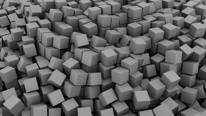 3D black and white cube render background