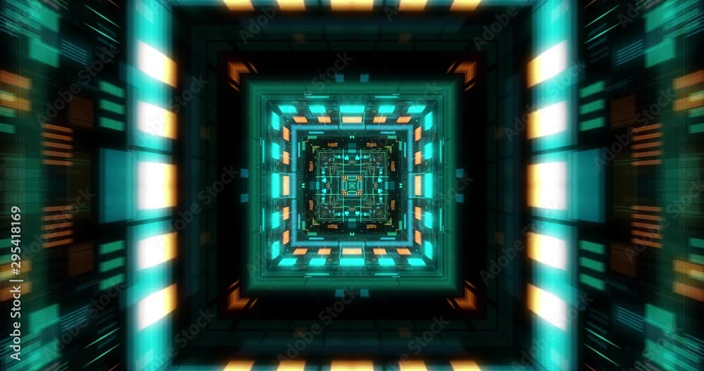 Poster quantum computer environment with digital technology, processing unit of an advanced artificial inte