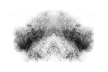 Textured Smoke,Abstract black,isolated on white background