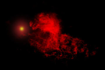 Textured Smoke, Abstract red,isolated on black background