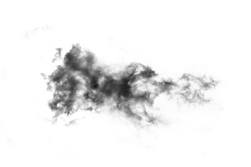 Textured Smoke,Abstract black,isolated on white background