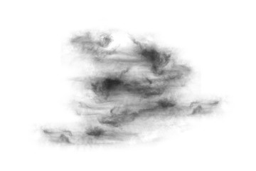 Textured Smoke,Abstract black,isolated on white background