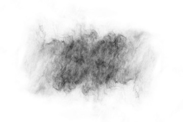 Textured Smoke,Abstract black,isolated on white background