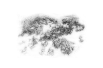 Textured Smoke,Abstract black,isolated on white background