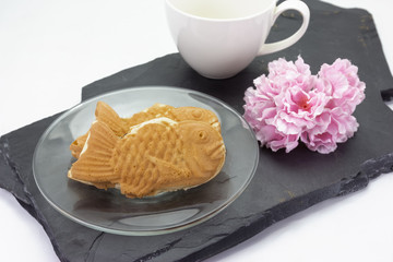 Taiyaki cakes on background,Japanese confectionery