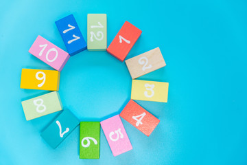 colorful children's cubes with numbers