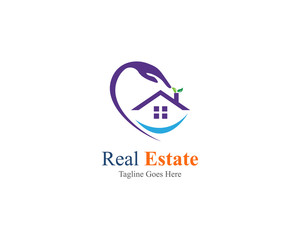 Obraz premium Real estate property logo template vector illustration