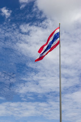 Flag of Thailand under blue sky