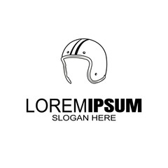 Biker's helmet vector logo design template.