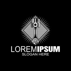 vintage style piston vector logo design template.