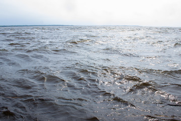 Water texture on sky background.