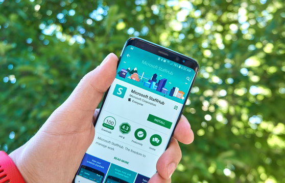 Microsoft StaffHub mobile app on Samsung s8.