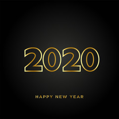 Happy New Year 2020 logo text design. Brochure design template, card, banner. Vector illustration