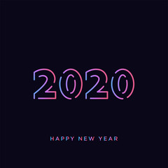 Happy New Year 2020 logo text design. Brochure design template, card, banner. Vector illustration