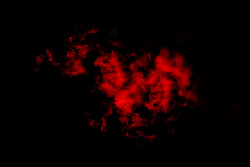 Textured cloud, Abstract red,isolated on black background