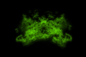 Textured cloud, Abstract green,isolated on black background