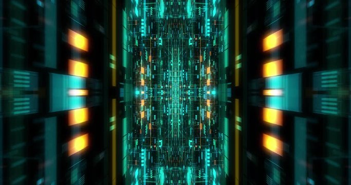 AI artificial intelligence and ML machine learning abstract concept, CPU GPU computing core with information streams. Data deep learning computer machine. Seamless loop, 3D render - Powered by Adobe