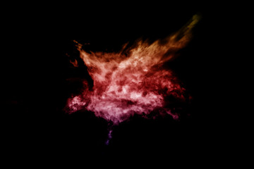 Textured Smoke, Abstract colorful,isolated on black background