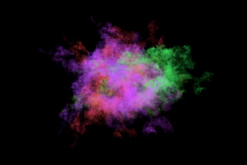 Textured Smoke, Abstract colorful,isolated on black background