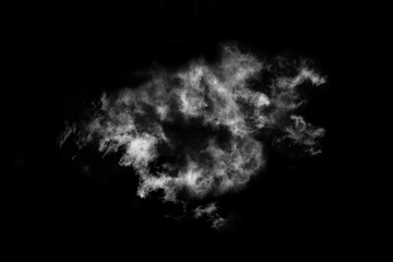 Textured cloud,Abstract black,isolated on black background