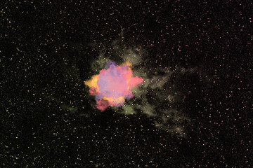 Explosion in galaxy abstract background.