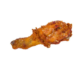Fried Chicken Drumstick isolated on white background,clipping path