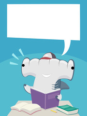 Hammerhead Shark Student Read Talk Illustration