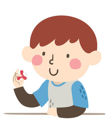 Kid Boy With Special Need Spinner Illustration