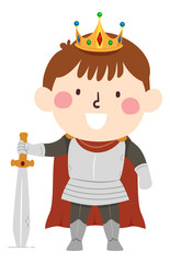 Kid Boy Armored King Illustration