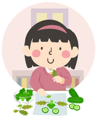 Kid Girl Assemble Plant Food Green Project