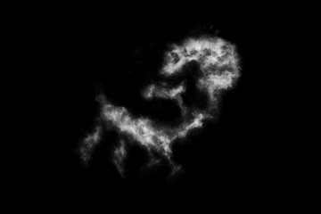 Textured cloud,Abstract black,isolated on black background