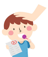 Kid Boy Exam Sweet Reward Illustration