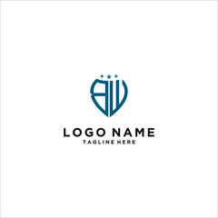 logo design for companies, Inspiration from the initial letters of the BW logo icon. - Vector