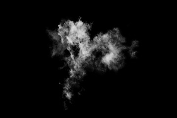 Textured cloud,Abstract black,isolated on black background