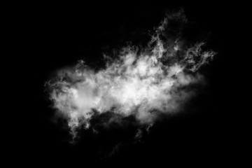 Textured cloud,Abstract black,isolated on black background