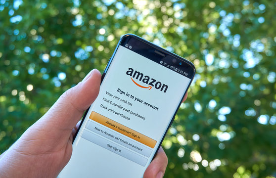 Amazon Sign in Page on Samsung s8.
