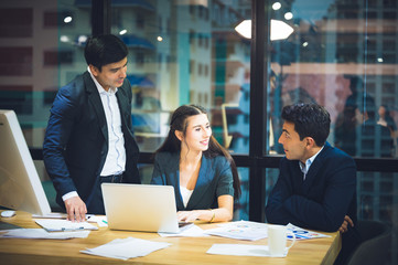 The business teamwork are working together for the goal of the project