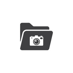 Folder Icon Vector Template Black and White color