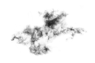 Textured Smoke,Abstract black,isolated on white background