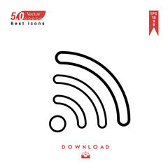 Outline wireless-signal  icon vector isolated on white background. Graphic design, material-design, Best sellerr icons, mobile application, UI / UX design, EPS 10 format vector