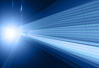 Fototapeta premium Binary codes on futuristic technology background. Digital illustration