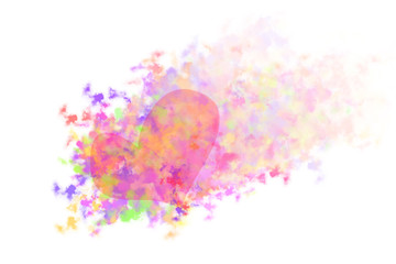 shape heart with abstract textured cloud